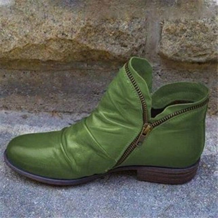 Bottines en cuir avec fermeture éclair