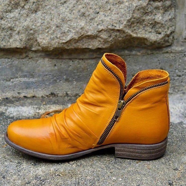 Bottines en cuir avec fermeture éclair